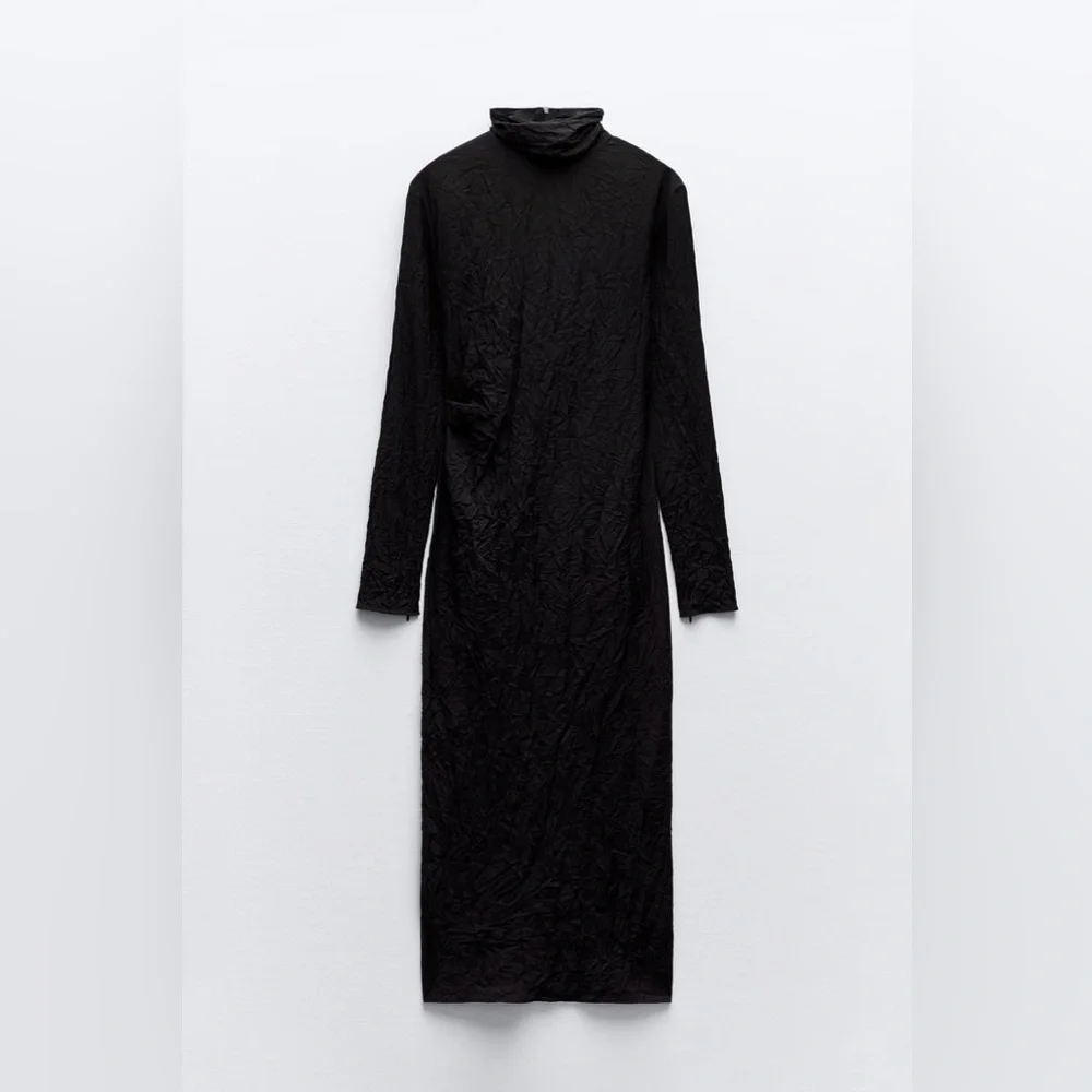 ZARA CREPEY MAXI DRESS S - Picture 4 of 5